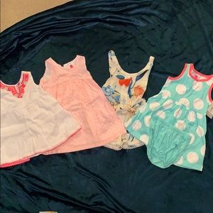 Bundle of little girls 12 month summer outfits